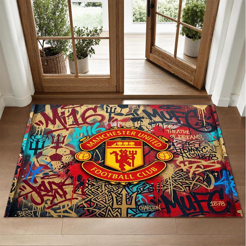 Manchester United Design Kristall Samt Teppich Weiche Dekorative Matte für Schlafzimmer Eingang