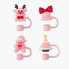 Kawaii Christmas Straw Covers For Stanley Cup 40oz Cute Silicone Straw Topper Dust Proof Straws Cover Cap Tumbler Accessories