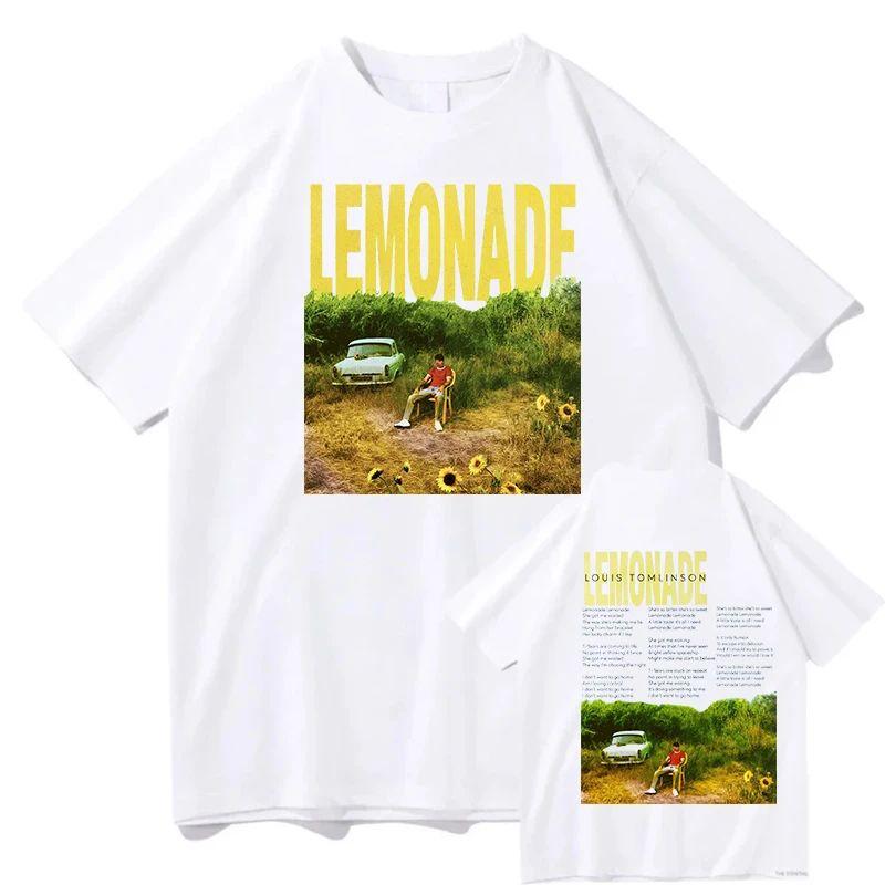 Vintage Fashion Hip Hop Oversized Cotton T-shirts Louis Tomlinson Lemonade Tour 2025 Merch T Shirts Men's Women Rock Streetwear