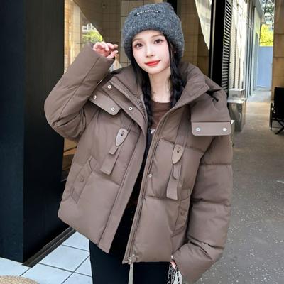 Winter New Hooded Streamer Thickened Jacket Jacket Loose Fashion Cotton Clothes Women's Cotton Clothes Trend