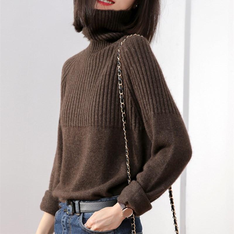 Sexy Turtleneck Womens Sweaters Casual Pullovers Thicken Jumper Ladies Casual Tops Oversize Bottoming Pullover
