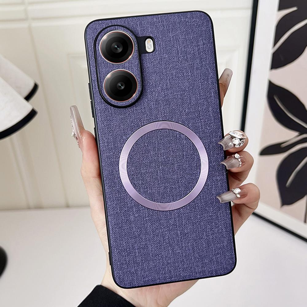 For Xiaomi Poco X7 Pro 5G Case Drop-Proof TPU+Cloth Back Phone Cover Compatible with MagSafe