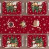 Winter Red Snowman Gingerbread Man Christmas Tree Xmas Placemats Set of 4 Table Mats for Party Home Kitchen Dining Table Decorations 12x18 Inch