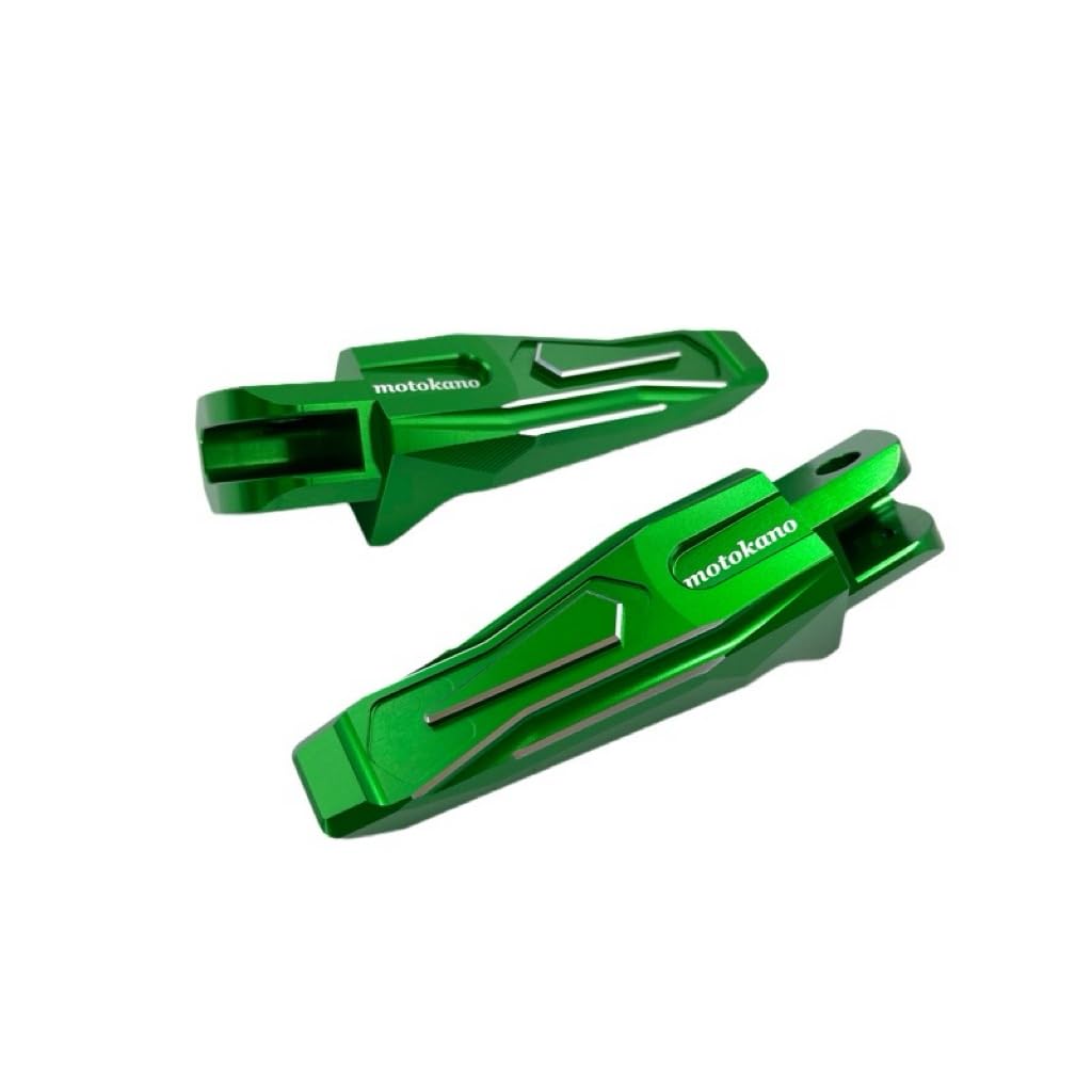 Motokano Front Foot Pegs and Rear Footrest Pedals for Ninja and Z1000 400, Z400, ZX4R, ZX4RR, ZX25R, Z650, (Front, Green)