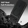 For iPhone 17 Pro Case Compatible with MagSafe RFID Blocking Card Holder Leather Phone Cover
