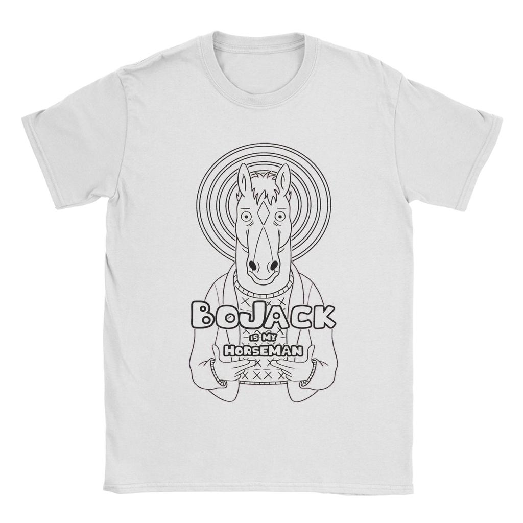 2026 Unisex Damen Comedy Show Pferd TV-Drama 90er BoJacks HorseUnisexs T-Shirt Reine Baumwolle Oberteile Verrückte Kurzarm Rundhals T-Shirts