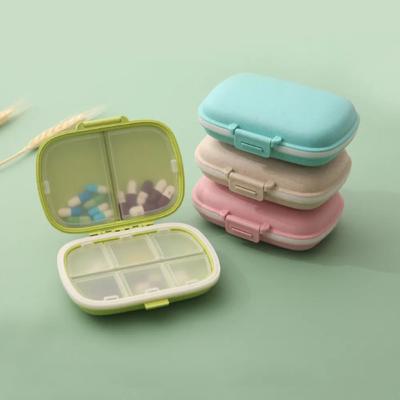 Moisture-proof Mini Portable Pill Box Organizer Case 8 Grids Pill Storage Container Weekly Double-sealed Medication Dispenser