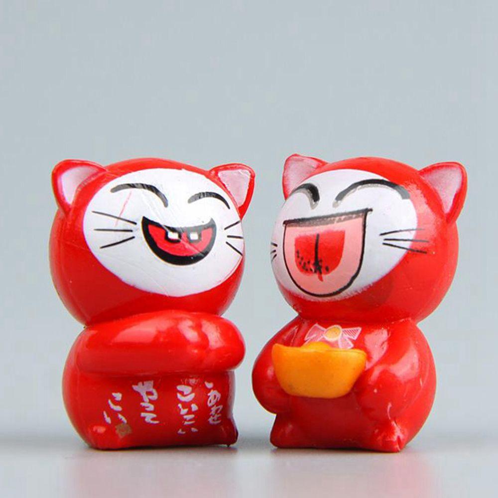 Lucky Cats Feng Shui Micro Landscape Figurine Miniatures Fairy Garden Decor Dollhouse Ornament