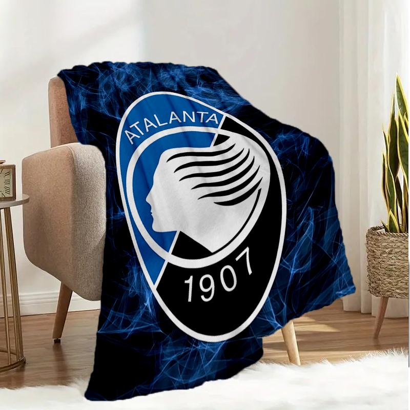 Coperta da Calcio Atalanta Leggera Ideale per il Letto Perfetta per Viaggi, Campeggio, Soggiorni, Uffici, Divani, Regalo di Natale per tifosi