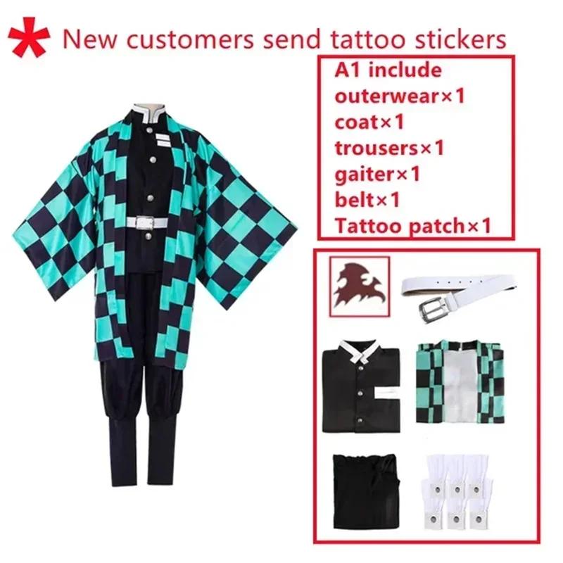Anime Kamado Tanjirou Costume Cosplay Cacciatore Halloween Costume Cosplay Per Bambini Per Adulti Regali