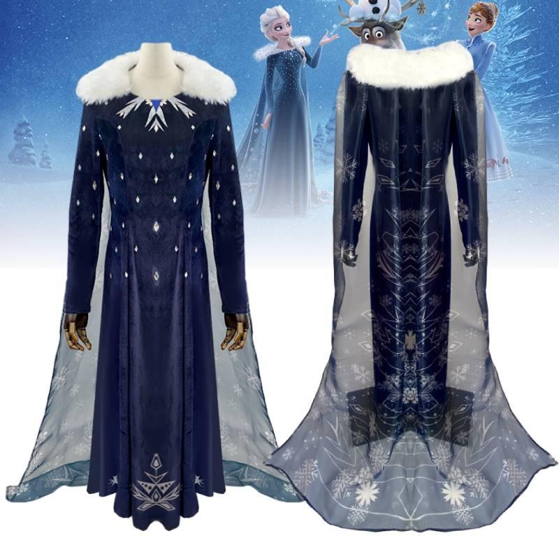 Kostým pro Cosplay Ledové dobrodružství Elsa Princezna Plná sada S ledovými šaty Sněhového miminka
