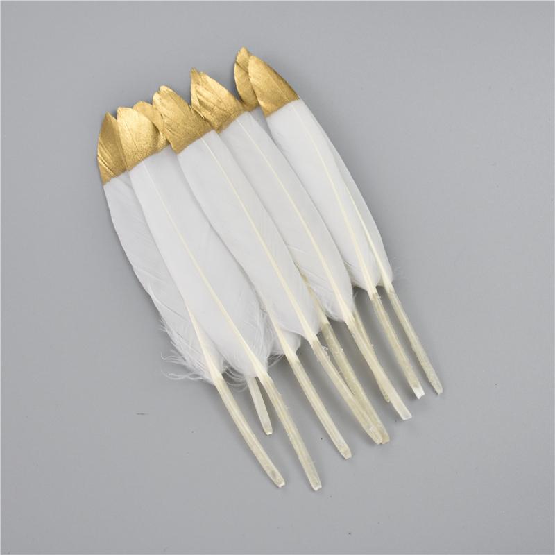 10-15cm/4-6inch Golden Powder Dipped Duck Feathers for Crafts Natural Feather Handicraft Accessories Diy Decoration