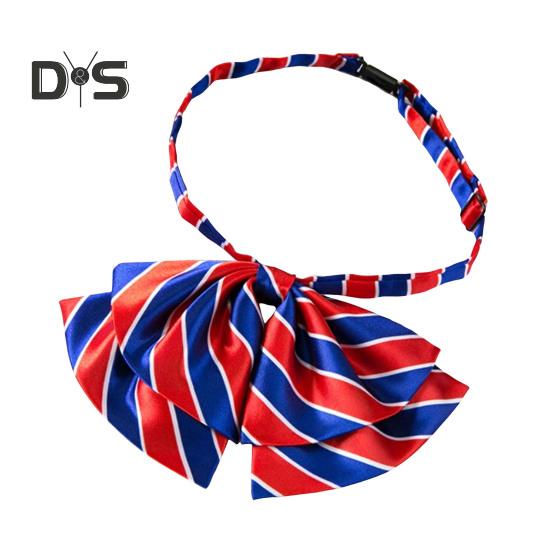 

Галстук-бабочка в полоску с цветными блоками, двухслойный галстук-бабочка для банков, деловой костюм стюардесс, униформа, предварительно завязанный галстук-бабочка D