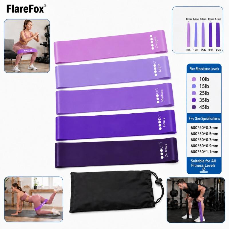 FlareFox Hip Resistance Bands Fitness Set Strength Agility Training Rehabilitation Muscle Exercises Yoga Home Gym Equipment 3