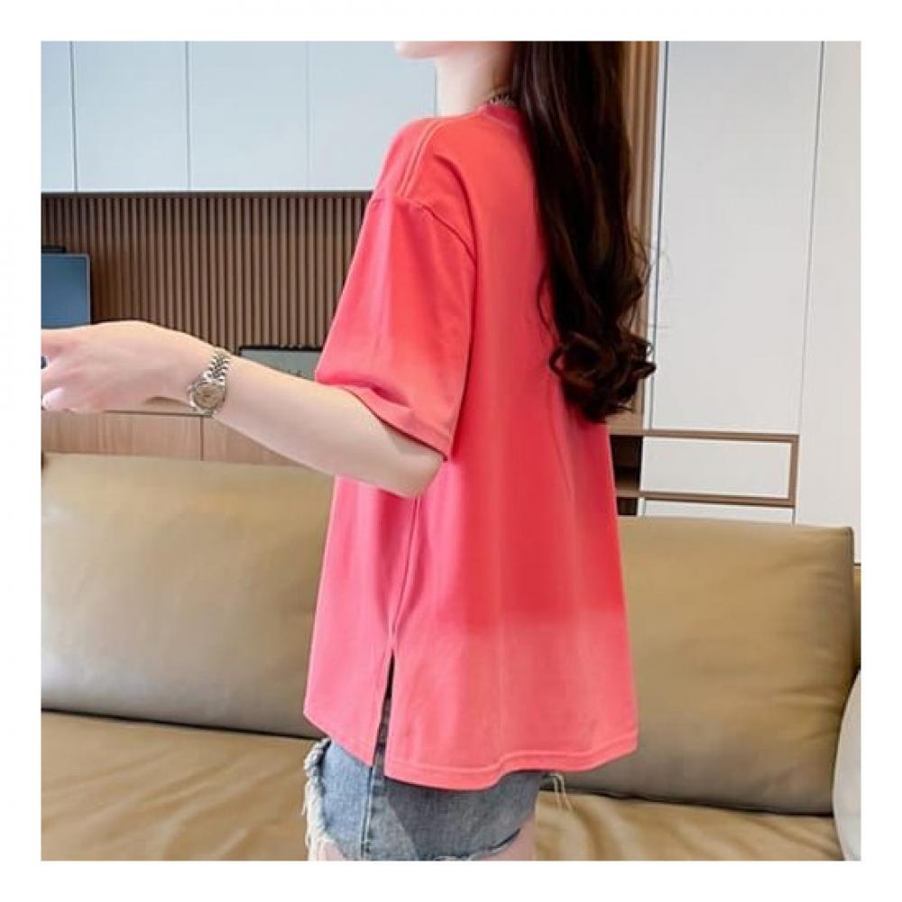 Navava NT1785 GradienT LeTTering Loose FiT T shirT