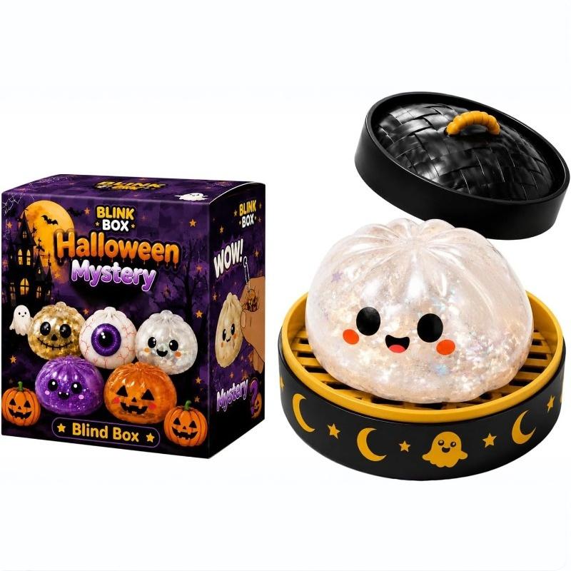 Geister-Knödel Squishy, Niedlicher Weicher Dehnbarer Halloween-Geister-Knödel zum Quetschen, Sensorisches Fidget Squishy Zur Angstlinderung, Perfekt für Gastgeschenke