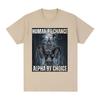 Human By Chance Alpha By Choice Wolf Funny Meme T Shirts Men's Casual Cotton Vintage Short Sleeve Oversized T-shirts Streetwear
