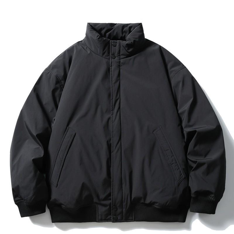 Unisex Retro Japanese Winter Harrington Jacket - Loose, Thick, and Warm M