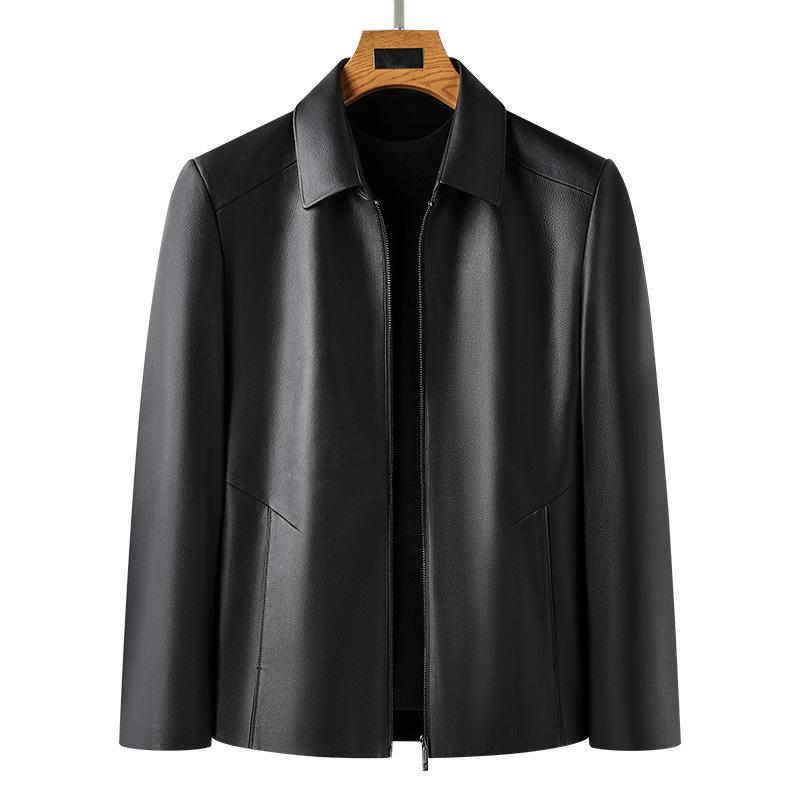 

Кожаная куртка Новая кожаная куртка мужская деловая повседневная модная куртка с лацканами весна и осень кожаная куртка мужская куртка куртка 170 чёрный