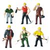6 Piece Detailed ABS Construction Building Worker Model In 1:87 Scale Suitable For Educational Use And Scene Creation