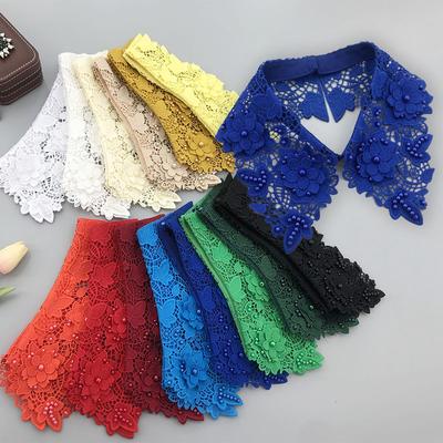 Κολιέ με Αποσπώμενο Γιακά από Δαντέλα σε Χρώμα Ζαχαρωτού με Χάντρες Αποσπώμενο Κολάρο για Πουκάμισο Ψεύτικο Κολάρο Γυναικεία Μπλούζα Τοπ Ντίκι Αποσπώμενο Πέτο Κολιέ