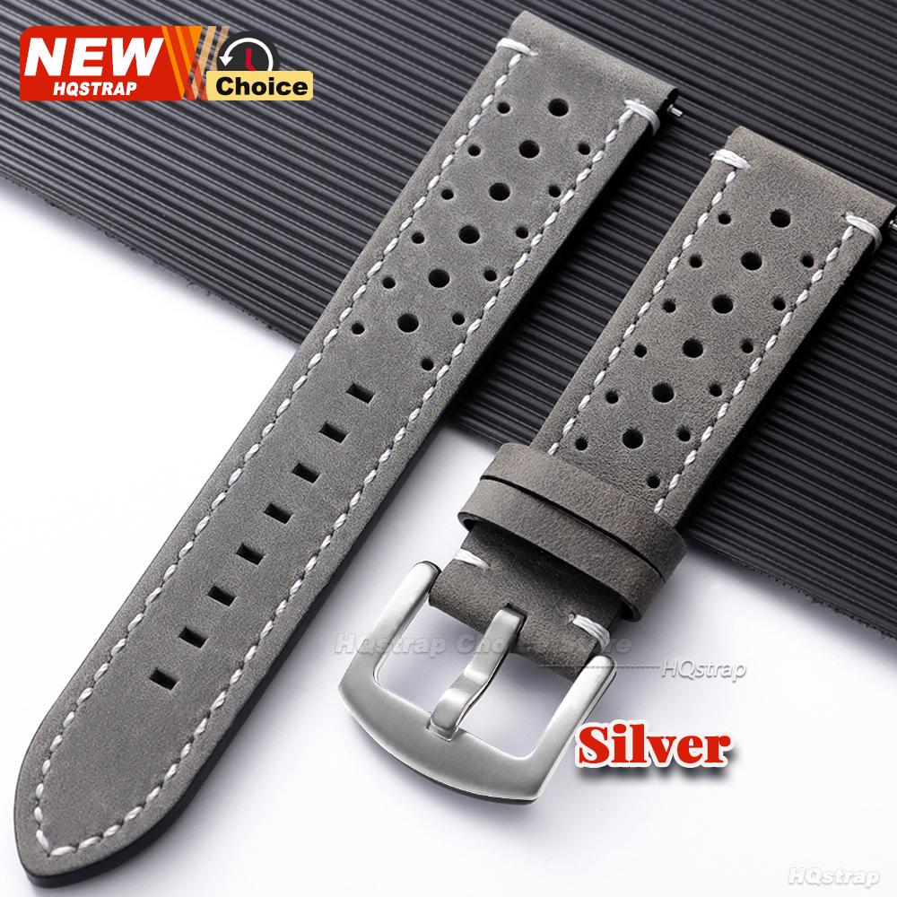 18/19/21/24mm 20/22mm Perforated Breathable Watch Strap for Seiko Bracelet for Rolex Band Smartwatch Leather Men Women Wristband