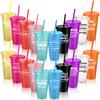 20 Unidades Copos Agradecimento Atacado 24 Oz Copos de Plástico Inspiradores Glitter Copos Reutilizáveis Com Palha E Tampa Água Café Gelado B