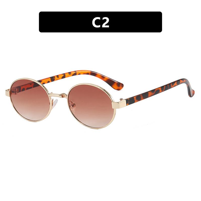 

Ins Oval Sunglasses Man Woman Brand Designer Sun Glasses Hip Hop Luxury Eyeglasses Metal Frame Gafas De Sol Mujer UV400 Other