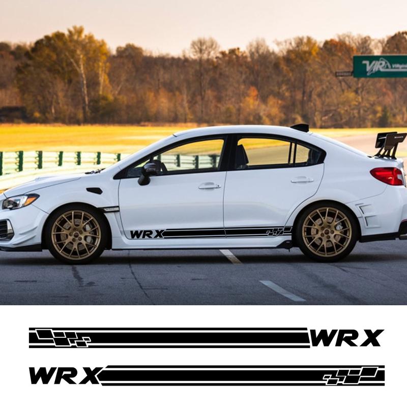 2Pcs For Subaru WRX Car Door Side Stripes Stickers Vinyl Film Auto DIY Sports Styling Decals Automobile Car Tuning Accessories