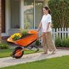 Wheelbarrow Cart One Wheel 6 Cu Ft Garden Dump Cart 330 lbs Utility Cart