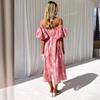 Bubble Sleeve Waist Cinching Temperament Dress for Women