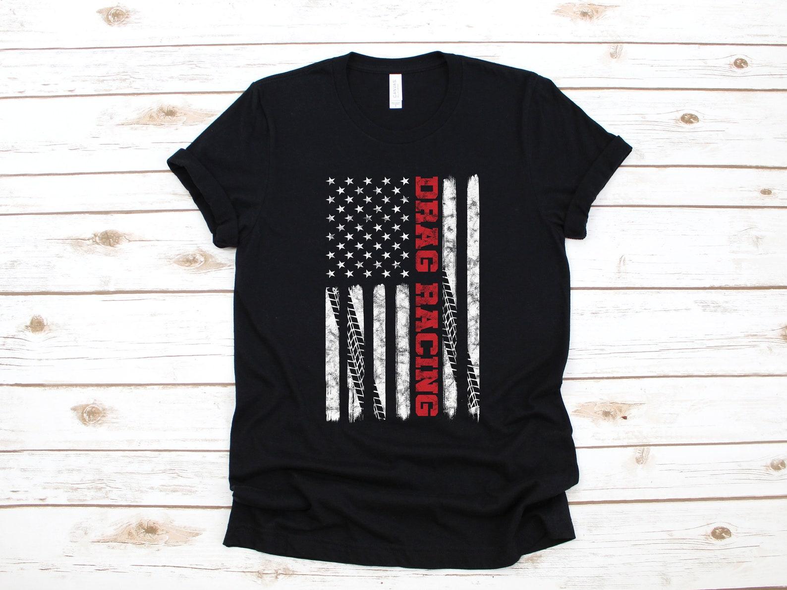 Drag Racing Shirt, Drag Racer American Flag T-Shirt, Patriotic Drag Race USA Flag, T-shirt, Tank Top,T-shirt S