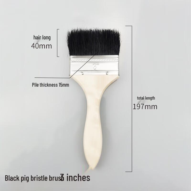 Shenglianxing Wood Handle Black Bristle Utility Brush Set (10-Pack)