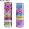 10 Rolls Glitter Washi Tapes No Trace Color Masking Tapes DIY Nail Art Stationery Scrapbooking Decoration Adhesive Tapes School Supplies