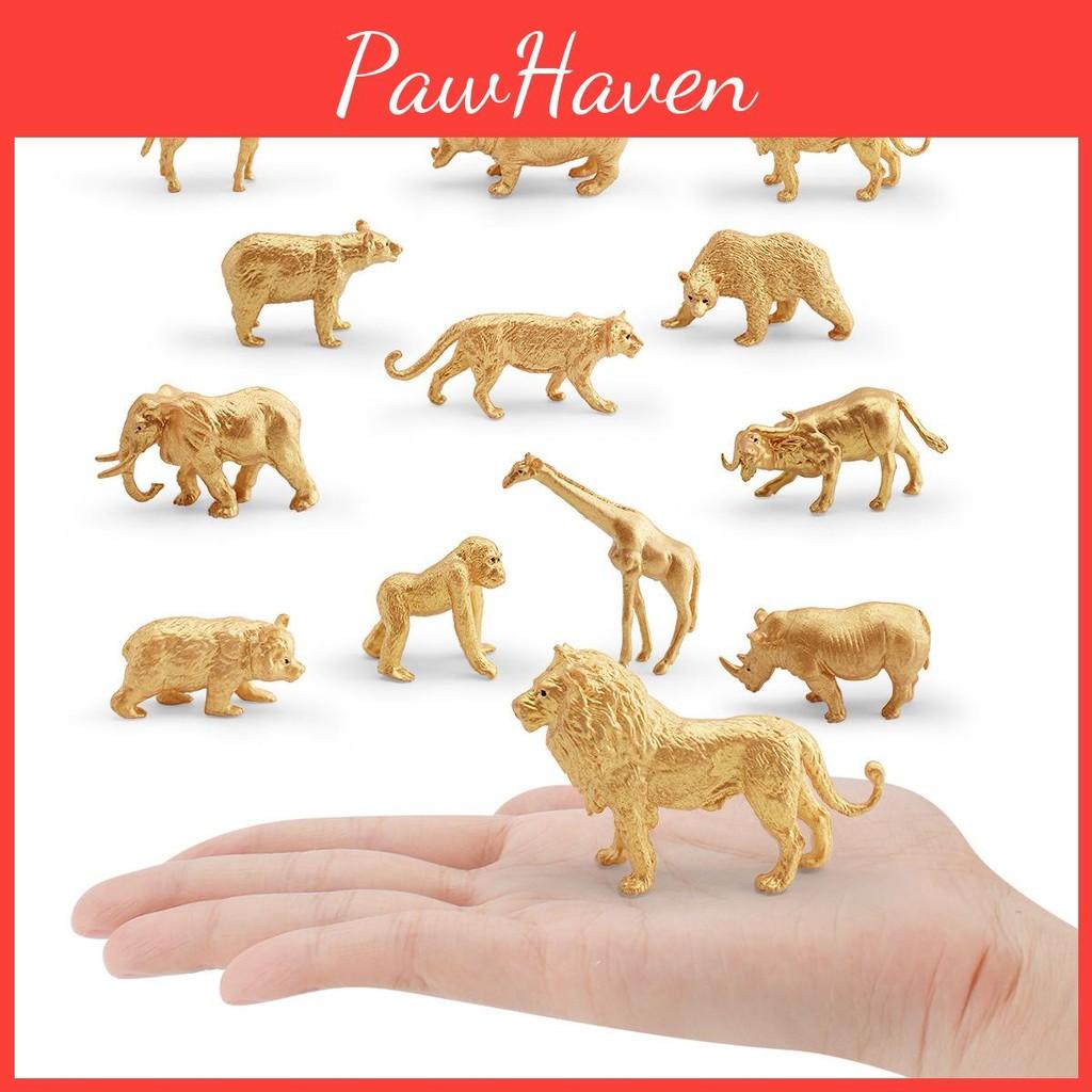 Safari Elephant Kids Giraffe Buffalo Animal Pvc Collectible Models Gift For