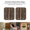 2pcs Decorative Antique Brass Hinges Vintage Cupboard Door Hinges Butt Hinges  Kitchen Cabinet