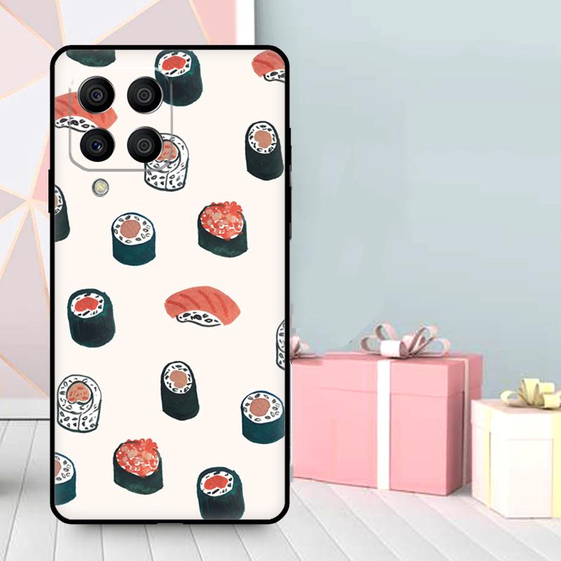 Kawaii Sushi Pattern Case For Samsung Galaxy M35 M56 M12 M06 M32 M52 M55 M15 M11 M13 M14 M16 M36 M31 M53 M34 M54