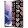 Gold Pink Rose Glitter Hearts Phone Case For Samsung Galaxy S24 Ultra S23 FE S22 S20 S21 5G S10 S9 Plus S10E S8 Soft Clear Cover
