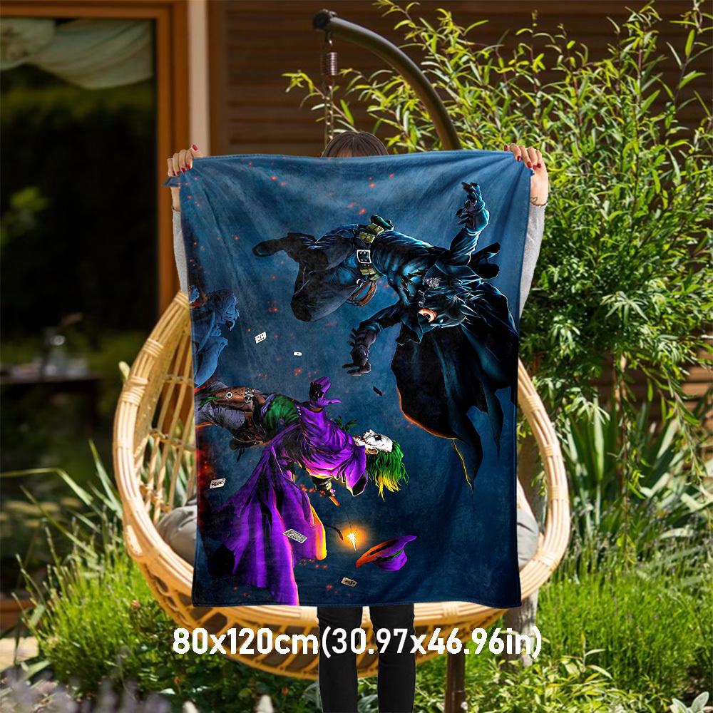 1pc Batman Joker Cards Outdoor Blanket - Throw Blanket, Soft , Flannel Blankets, Living Room, Travel, Camping-1102070 80x120cm