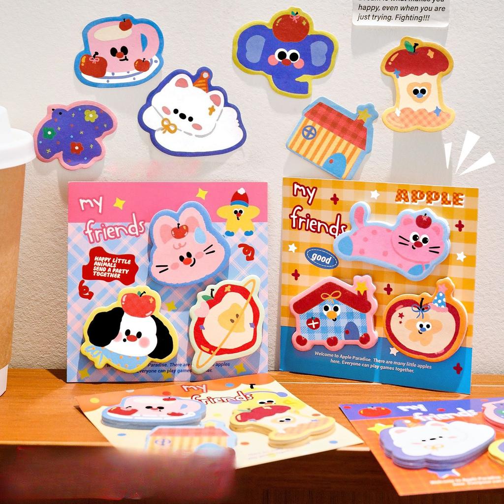 Ins Cute Pet Combination Post Notes Student Cartoon Multiple Hand Account Decoration Message Note Sticky Note N Times Notepad