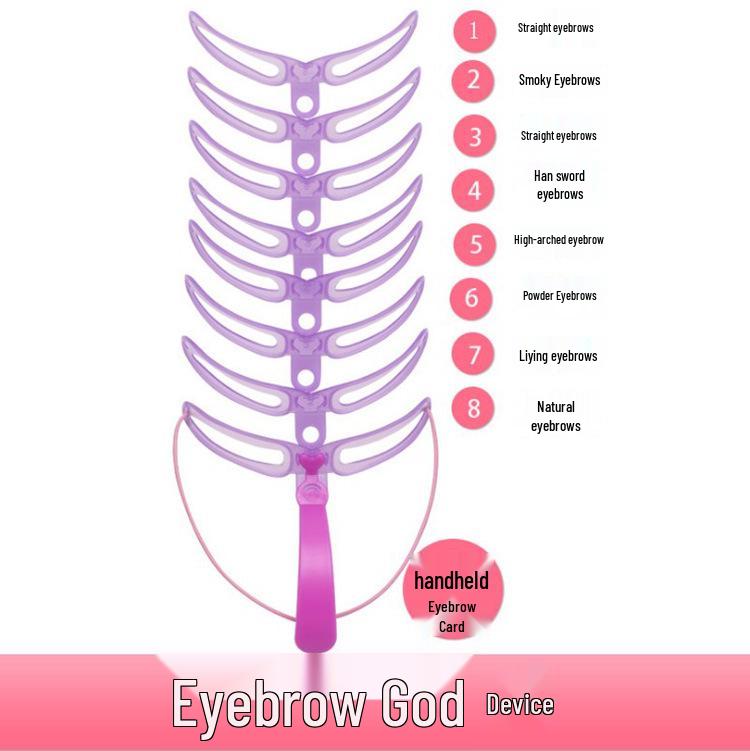 Three-Generation Eyebrow Kit: Handheld 3D Stencil with 4 Styles & 8 Shapes for Easy Trimming.