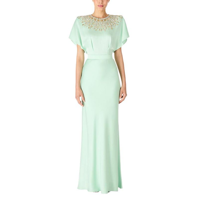 European & American Light Luxury Evening Gown 2026: Backless Shiny Satin Dress with Heavy Beading & Rhinestones