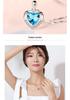 S925 Sterling Silver Ocean Heart Pendant Necklace with Rhinestones – Light Luxury Fashion for Women