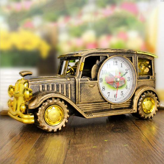 Buy Plastic Cars Alarm Clock Retro Durable Battery Powered Plastic Car Clock Desk at affordable