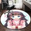 1pc Anime Cartoon Design Round Carpet  Office Chair Mat, NonSlip Rug for Home Decor, Living Room
