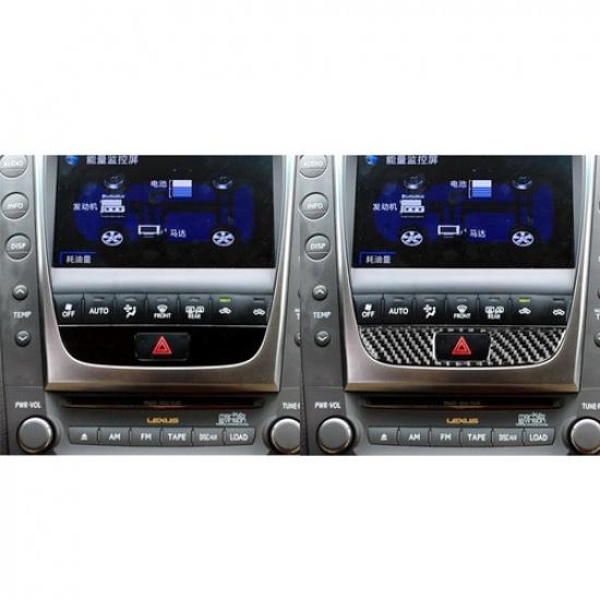 Carbon Fiber Interior Hazard Light Button Cover Trim For Lexus GS350/430/450h