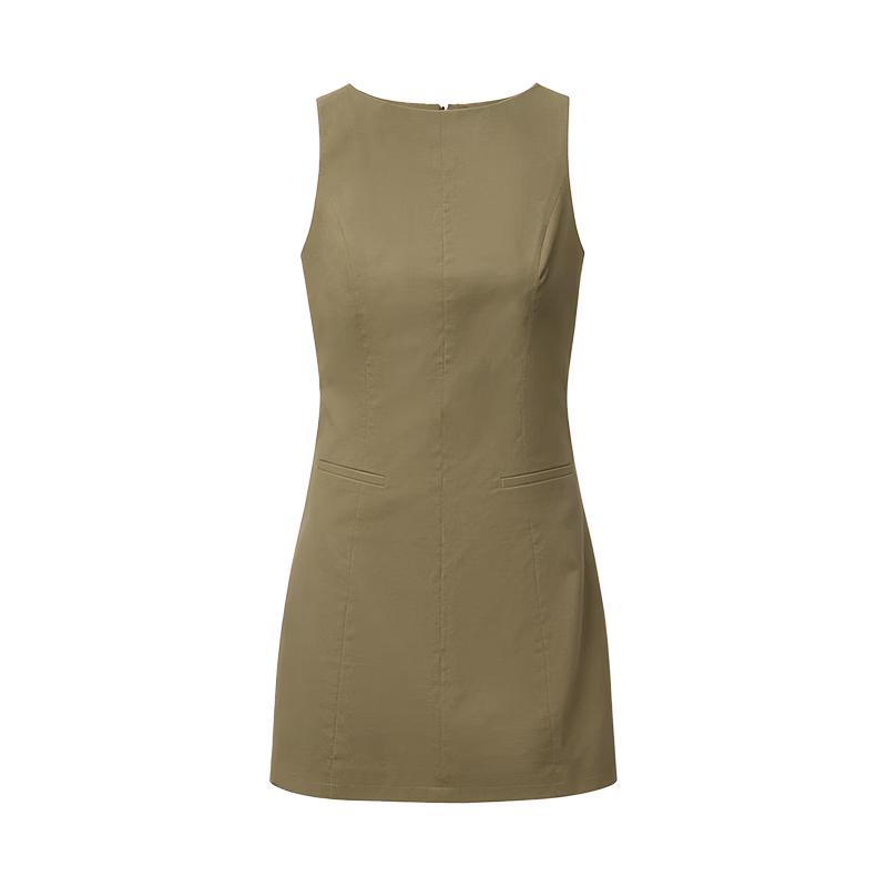 GREEN BELT Women s Green Linen Blend Sleeveless Mini Dress L