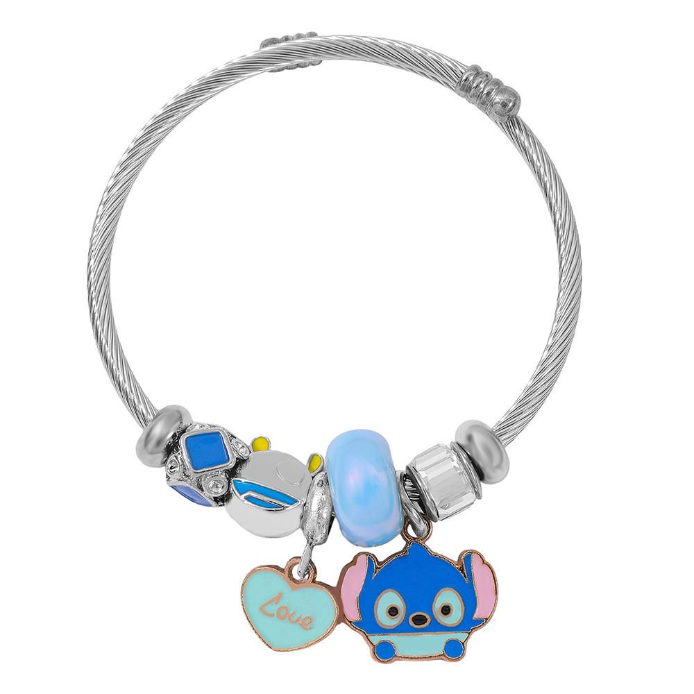 Stitch Cartoon Anhänger Perlenarmband Mit Zinklegierung Charme Zum Verschenken