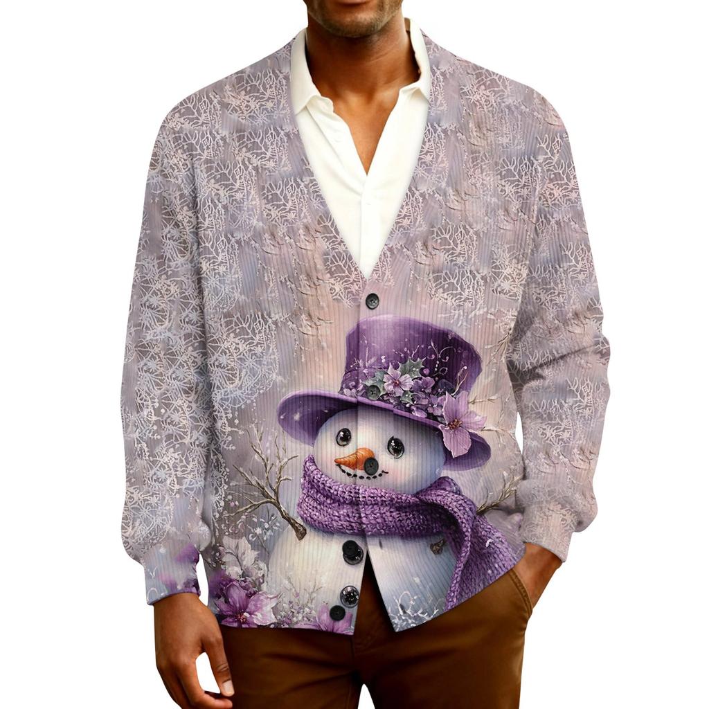 Men's Ribbed Knit Long-Sleeve Cardigan