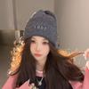 Women's Winter Warm Big Head Knitted Hat Korean Style Fashionable and Versatile Student Windproof Ear Protection Wool Hat